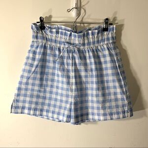 2/$35 Warehouse Gingham Paper bag Waist Shorts